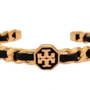 Tory Burch Gold and Black Chain Bracelet